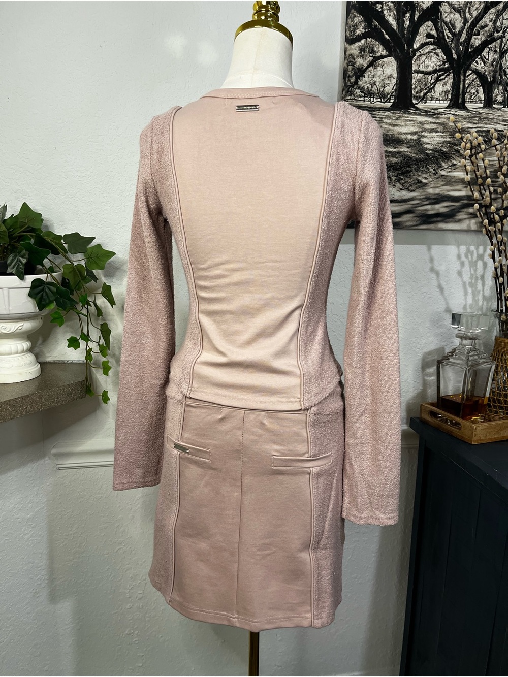 NWT Pale Pink Towelling Panel Top Maniere du Voir UK 10 - Picture 9 of 16
